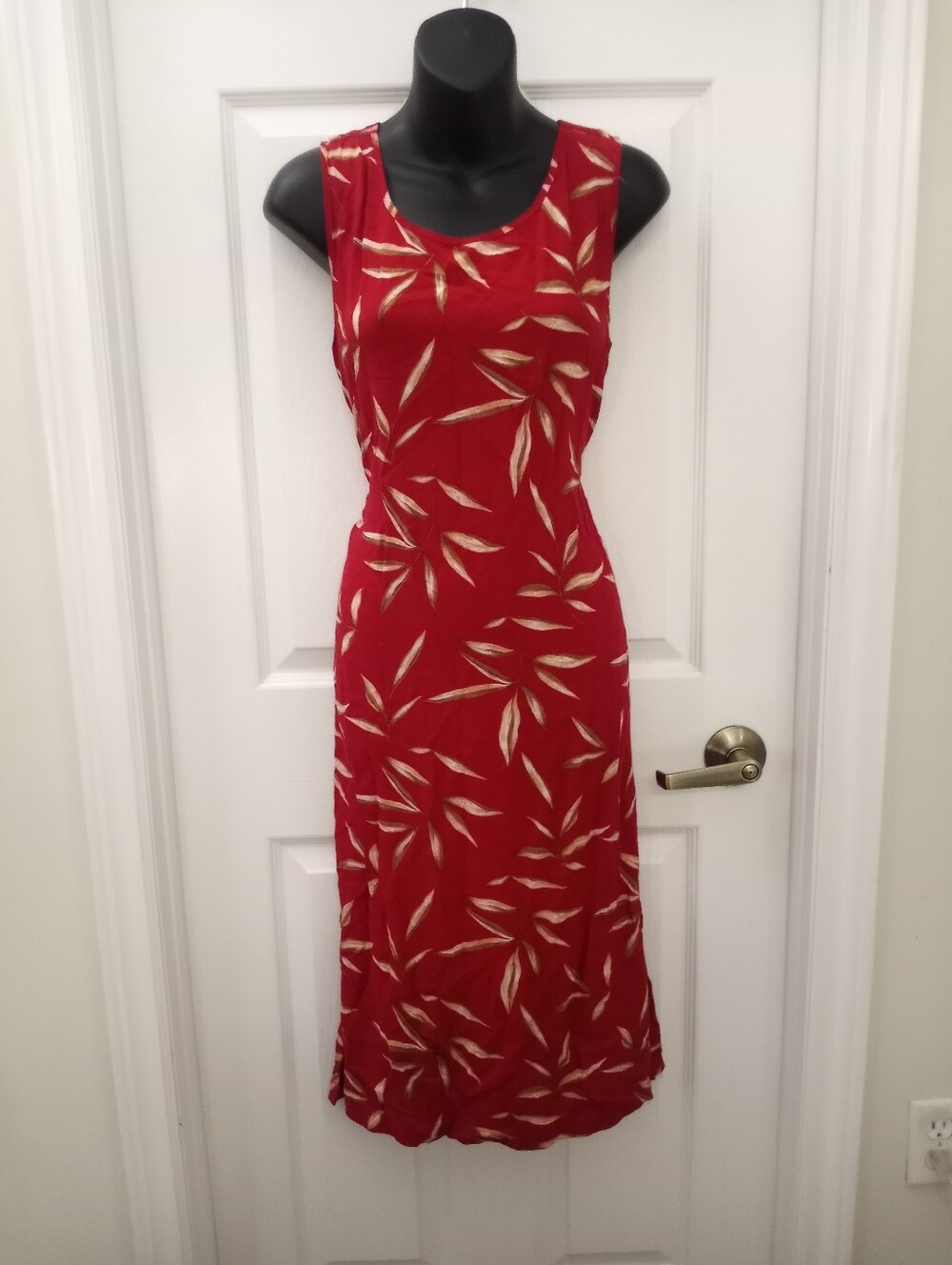 Vintage 90s JANE ASHLEY PETITE Tropical Leaf Dress